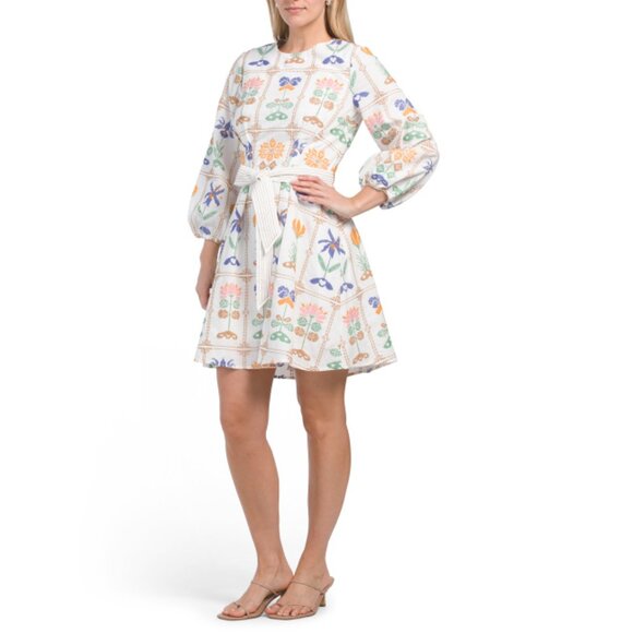 SHOSHANNA Ivory Multi Zada Mini Dress